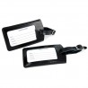 Solapa con 2 pcs tarjetas identificadoras de maletas de piel color negro