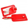 Solapa con 2 Pcs tarjetas identificadoras de maletas de piel color rojo