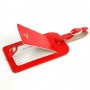 Solapa con 2 Pcs tarjetas identificadoras de maletas de piel color rojo