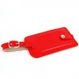 Solapa con 2 Pcs tarjetas identificadoras de maletas de piel color rojo