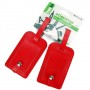 Solapa con 2 Pcs tarjetas identificadoras de maletas de piel color rojo