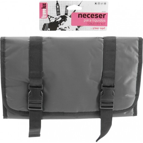 Solapa organizador de baño de viaje gris oscuro