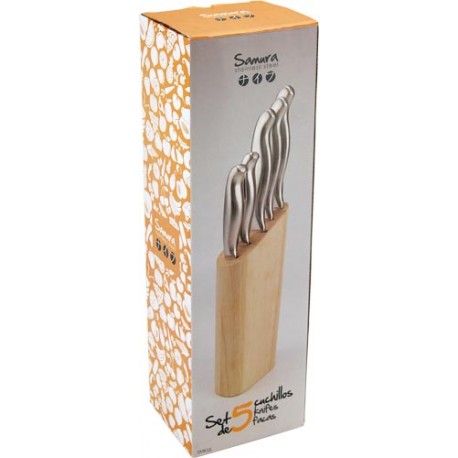 Set cuchillos 5 Pcs Samura con soporte madera SMK55