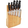 Set 5 cuchillos acero, mango ABS con soporte madera y tabla de corte samura SMK57