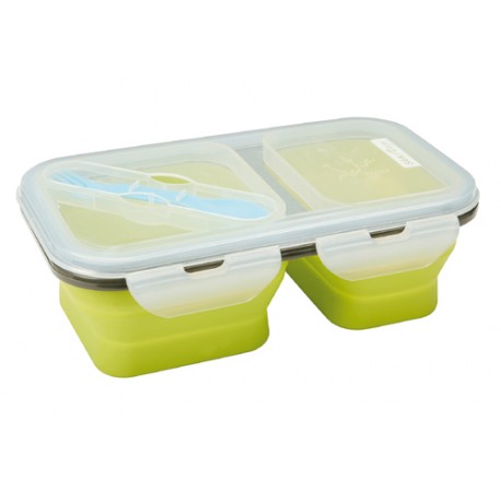 Porta alimentos Jata plegable silicona  doble compartimento 905