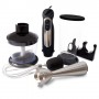 Batidora Norwei 700 W pie acero inoxidable negra velocidad regulable y boton turbo+ acc picador de 5