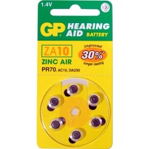 Blister 6 pilas audio GP  ZA010-B6  equivale a 10 AE