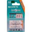 Blister 2 baterias o pilas Sony 2000 AA blue NI-MH 1,2 v, 2000 mAh, recargables