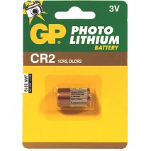 Blister pila GP especial foto 1CR2, DLCR2 Litio (15,60 d, x 27 alt,) 3 v,