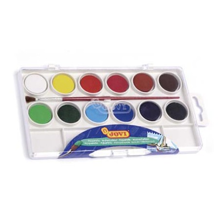 ACUARELA JOVI 12 COLORES ESTUCHE DE PLASTICO