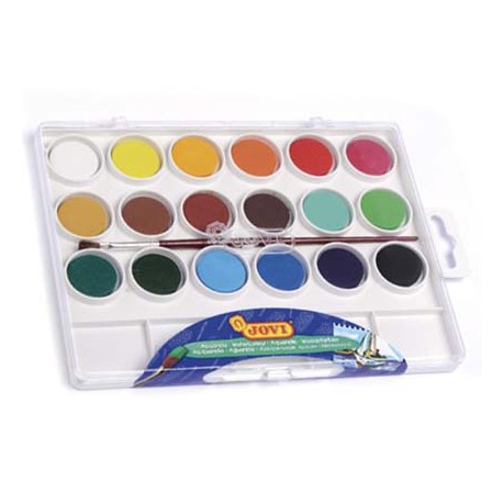 ACUARELA JOVI 18 COLORES ESTUCHE DE PLASTICO