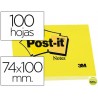 BLOC DE NOTAS ADHESIVAS QUITA Y PON POST-IT 74X100 MM CON 100 HOJAS -657-