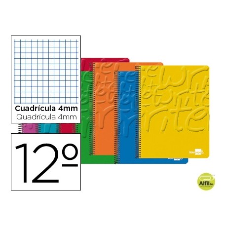 BLOC ESPIRAL LIDERPAPEL WRITE BOLSILLO DOCEAVO NATURAL 80 H CUADRO
