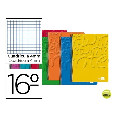 BLOC ESPIRAL LIDERPAPEL WRITE BOLSILLO DIECISEISAVO NATURAL 80 H CUADRO