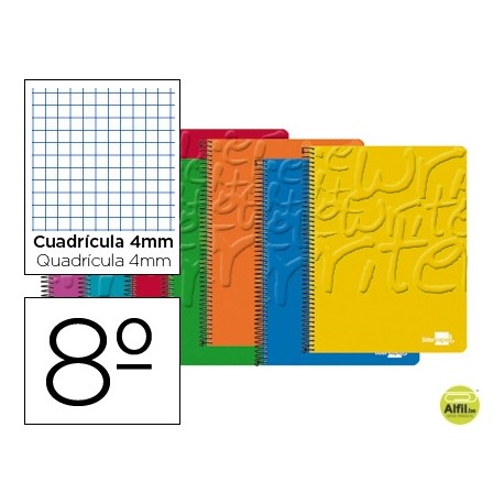 BLOC ESPIRAL LIDERPAPEL WRITE BOLSILLO OCTAVO 80 H NATURAL CUADRO