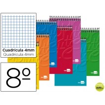 BLOC ESPIRAL LIDERPAPEL WRITE BOLSILLO OCTAVO APAISADO 80 H CUADRO