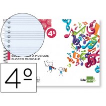 BLOC MUSICA LIDERPAPEL PENTAGRAMA 3MM CUARTO 20 HOJAS 100G/M2