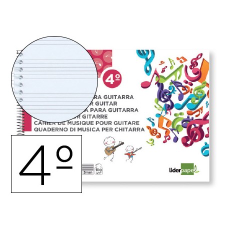 BLOC MUSICA LIDERPAPEL HEXAGRAMA 3MM CUARTO 20 HOJAS 100G/M2
