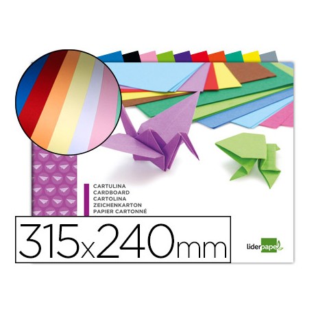 BLOC TRABAJOS MANUALES LIDERPAPEL CARTULINA 240X315MM 10 HOJAS COLORES SURTIDOS