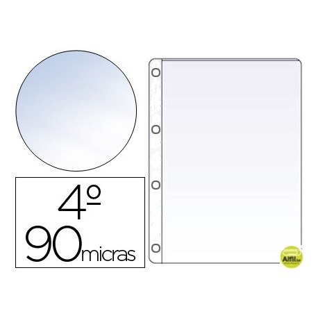 FUNDA CUATRO TALADROS CUARTO NATURAL 90 MICRAS
