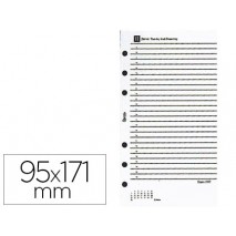 RECAMBIO AGENDA ANILLAS MIQUELRIUS 95X171 MM INTEGRAL UNO - DIA PAGINA -