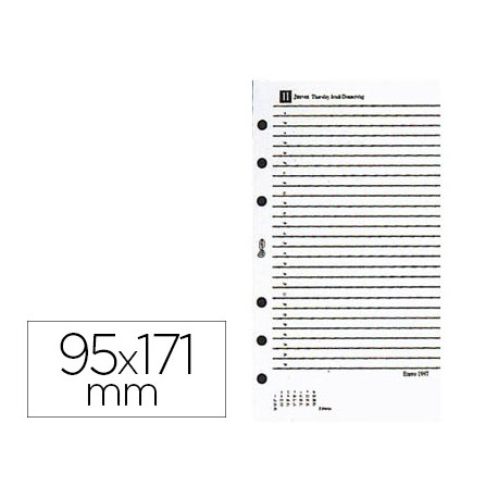 RECAMBIO AGENDA ANILLAS MIQUELRIUS 95X171 MM INTEGRAL UNO - DIA PAGINA -