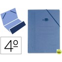 CARPETA GOMAS LIDERPAPEL CUARTO BOLSA CARTON COMPACTO AZUL