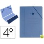 CARPETA GOMAS LIDERPAPEL CUARTO BOLSA CARTON COMPACTO AZUL