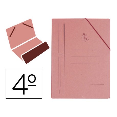 CARPETA LIDERPAPEL GOMAS CARTON CUERO BOLSA CUARTO ROMANO