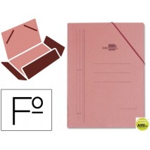 CARPETA LIDERPAPEL GOMAS CARTON CUERO SOLAPAS FOLIO ROMANO