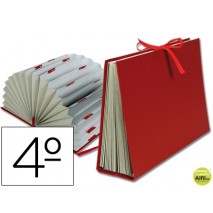 CARPETA LIDERPAPEL FUELLE A-Z CARTON FORRADO CUARTO BURDEOS