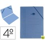 CARPETA LIDERPAPEL GOMAS CARTON AZUL ROMANO SENCILLA CUARTO