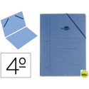 CARPETA LIDERPAPEL GOMAS CARTON AZUL ROMANO SENCILLA CUARTO