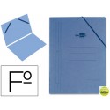 CARPETA LIDERPAPEL GOMAS CARTON AZUL ROMANO SENCILLA FOLIO