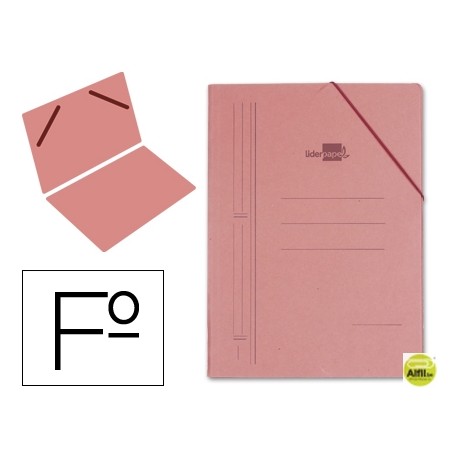 CARPETA GOMAS LIDERPAPEL FOLIO SENCILLA CARTON COMPACTO CUERO