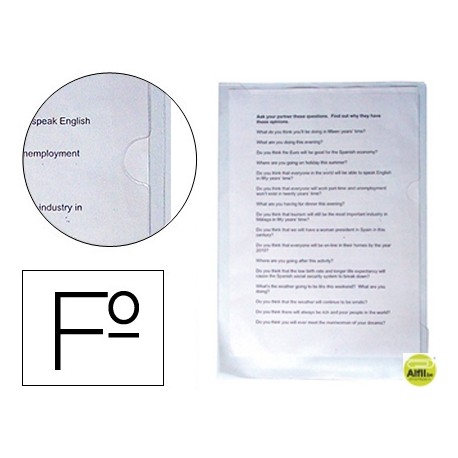 CARPETA DOSSIER UÑERO PLASTICOSARO FOLIO TRANSPARENTE