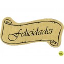 ETIQUETAS FELICIDADES LETRERO -ROLLO DE 450 ETIQUETAS