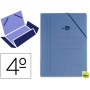 CARPETA LIDERPAPEL GOMAS CARTON AZUL ROMANO SOLAPAS CUARTO