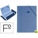 CARPETA GOMAS LIDERPAPEL FOLIO 3 SOLAPAS CARTON COMPACTO AZUL