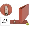 CARPETA LIDERPAPEL 2 ANILLAS 25 MM CARTON CUERO CUARTO APAISADO