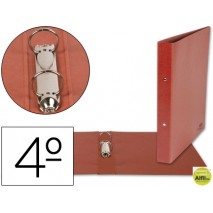 CARPETA LIDERPAPEL 2 ANILLAS 25 MM CARTON CUERO CUARTO