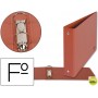 CARPETA LIDERPAPEL 2 ANILLAS 25 MM CARTON CUERO FOLIO APAISADO