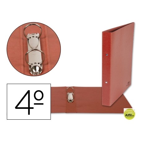 CARPETA LIDERPAPEL 2 ANILLAS 40 MM CARTON CUERO CUARTO