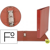 CARPETA LIDERPAPEL 2 ANILLAS 40 MM CARTON CUERO FOLIO