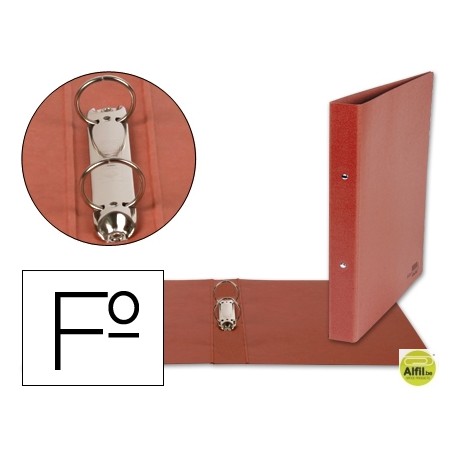 CARPETA LIDERPAPEL 2 ANILLAS 40 MM CARTON CUERO FOLIO