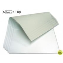 CARTONCILLO BLANCO UNA CARA -350 GR.M2 -KILO ---5 HOJAS POR KILO---