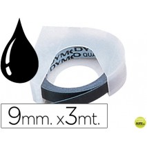 CINTA DYMO 9MM X 3MT NEGRA -TRADICIONAL