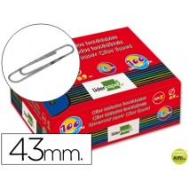 CLIPS LIDERPAPEL N. 3 LABIADOS43 MM CAJA DE 100 UNIDADES