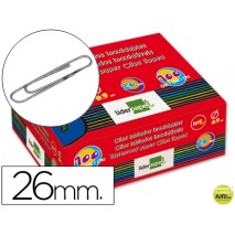 CLIPS LIDERPAPEL N. 1,5 LABIADOS 26 MM CAJA DE 100 UNIDADES