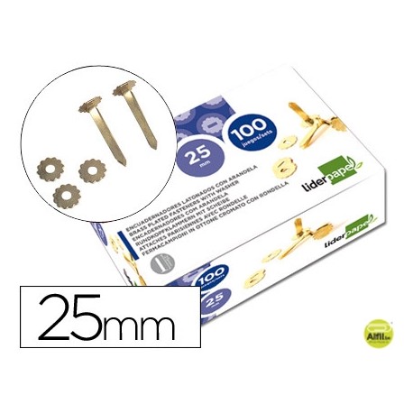 ENCUADERNADOR LIDERPAPEL 25 MM CON ARANDELA -LATONADO